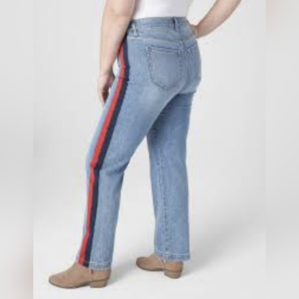 Lane Bryant stripped jeans